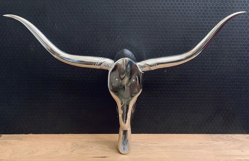 Wandfigur stierkopf aluminium - wandfigur,