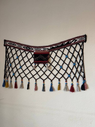 Handgewebter wandbehang aus - handgewebter,