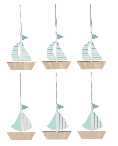 6er set maritime deko hänger - set,
