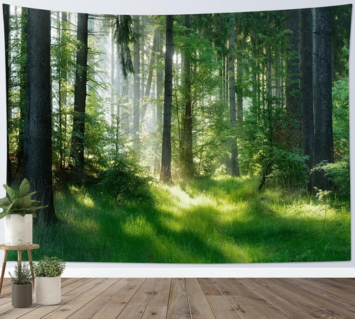 Wandteppich grüner wald - wandteppich,