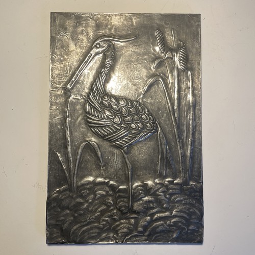 Wandbild metall kranich - wandbild,